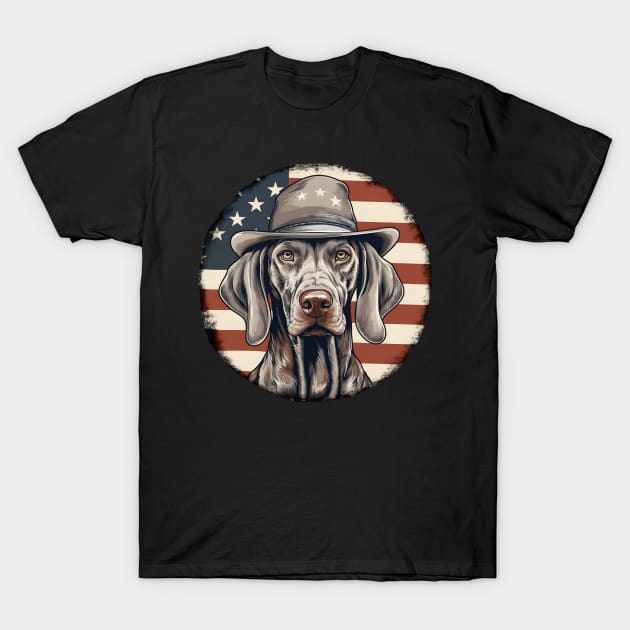 Patriotic Weimaraner T-Shirt by NatashaCuteShop